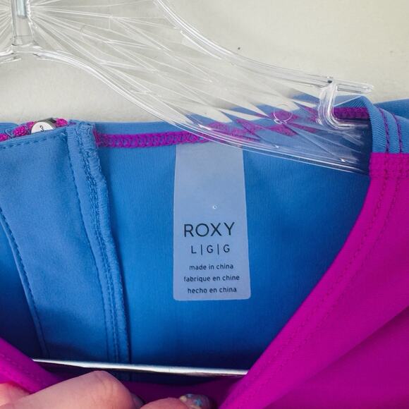 Roxy Girls Whole Body Blue And Purple Long Sleeve Rash Guard Size L - Picture 4 of 6